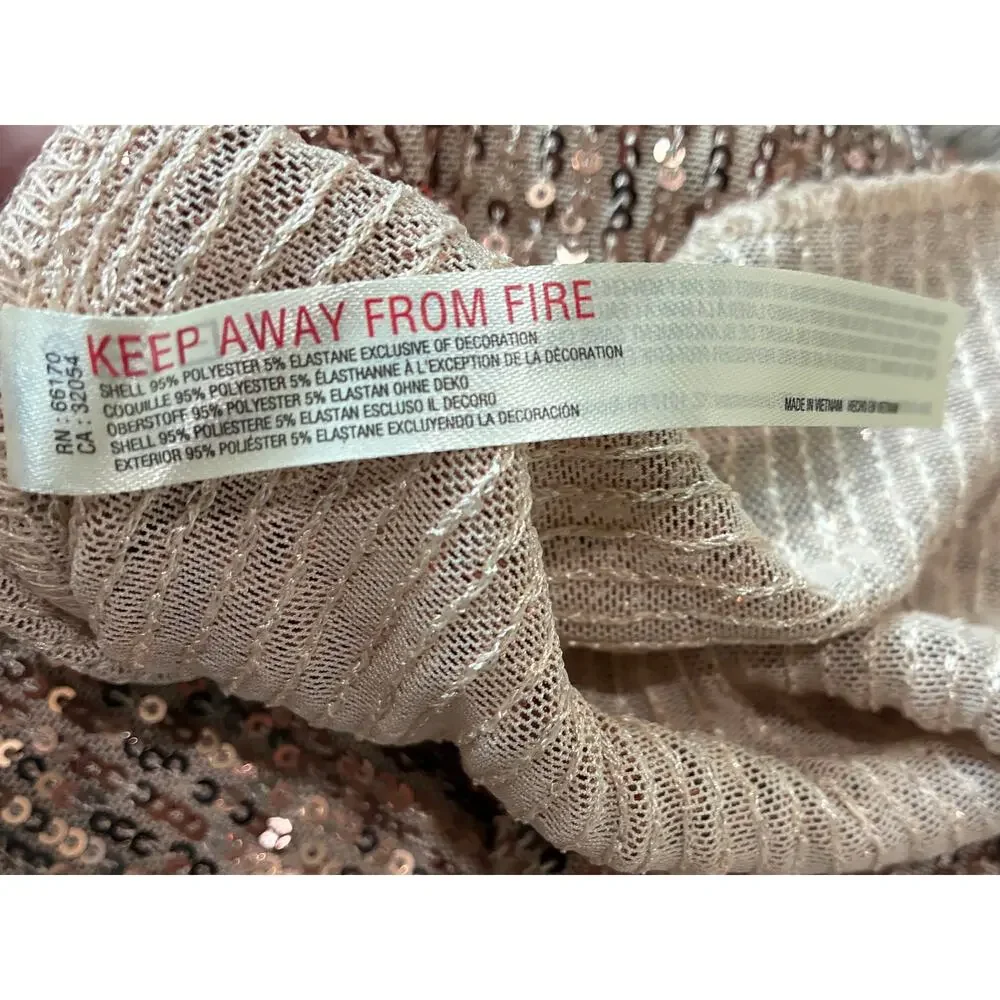 NWT Free People Intimately Small Champagne Sequins Long Sleeve Top Date Night